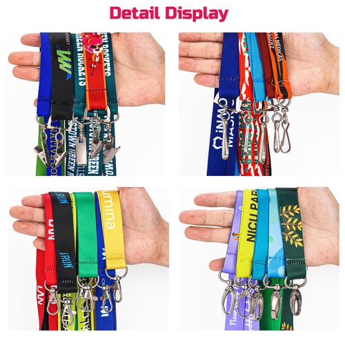 30-5000PCS Personalized Customized Lanyards, Custom Polyester Lanyard with Logo/Photo/Message/ID Badge, Personalized Lanyards for ID Card, Teachers, Companies, Schools, Office