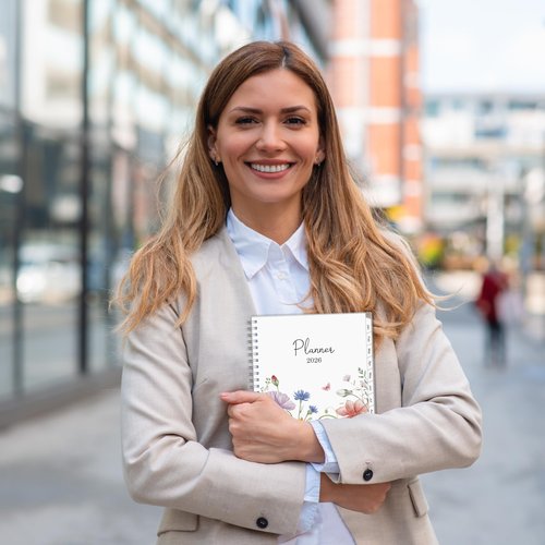 2026 Planner, Weekly ＆ Monthly Planner 2026, Jan 2026 – Dec 2026, 6.2" x 8.42", Flexible Cover, 12 Monthly Tabs, Thick Paper, Spiral Wirebound, Inner Pocket, Watercolor Flowers