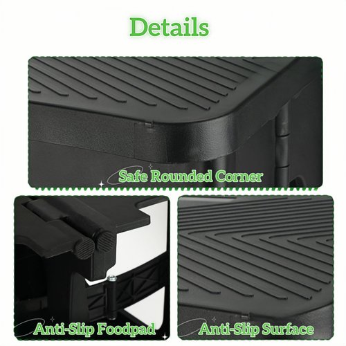 2 Step Stool Foldable, Non-Slip Steps, Folding Step stool for Adults & Kids, Plastic Step Stool Pool Ladder, Collapsible Stools 2 Step Ladder for Kitchen Toilet Bedroom Office RV, Holds 330 lbs, Black