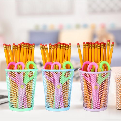 Sherr 24 Pcs Mesh Pen Holder Back to School Supplies Bulk Pastel Pencil Cup Holder for Classroom Cute Pencil Organizer Desk Accessories for Office Makeup Brush Storage Aesthetic School Supplies