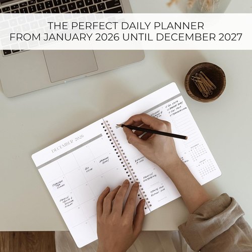 Beautiful Monthly Planner 2026-2027 | Organize Tasks & Boost Productivity - Runs January 2026 to December 2027