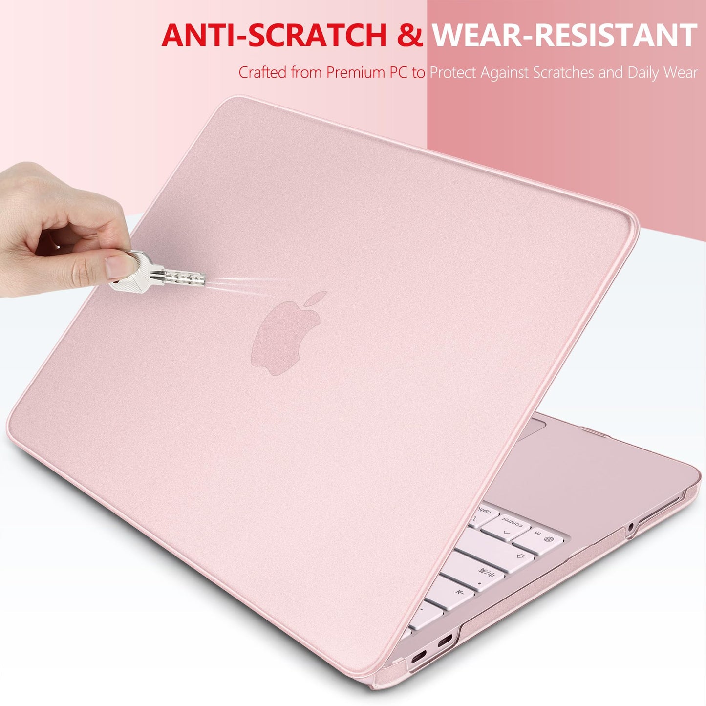Batianda 4-in-1 Bundle for New MacBook Neo 13 inch Case 2026 Release Model A3404, Matte Protective Hard Shell Cover with Matched Keyboard Skin, Screen Protector, Official Color Matched, Blush