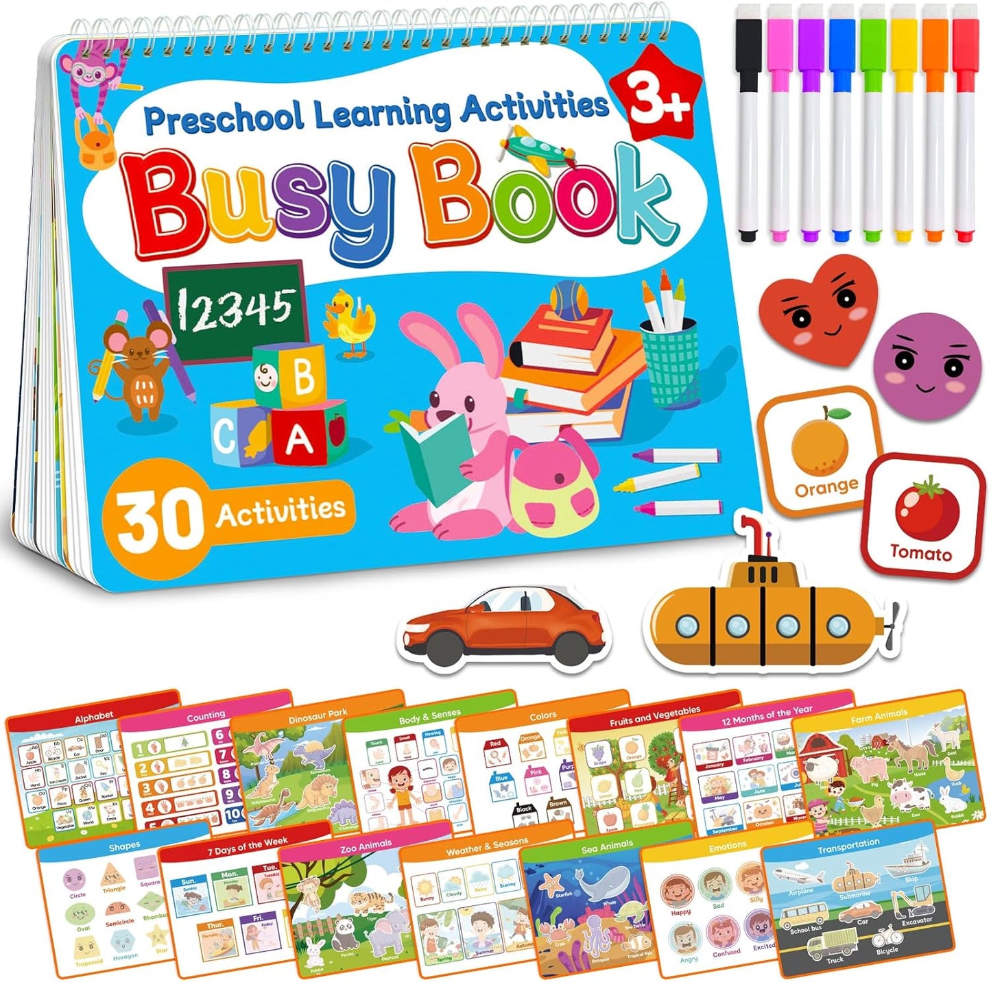 Walenced Busy Book for Toddlers | Montessori Learning Activities & Coloring Fun for Ages 3-5