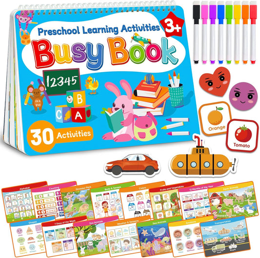 Walenced Busy Book for Toddlers | Montessori Learning Activities & Coloring Fun for Ages 3-5