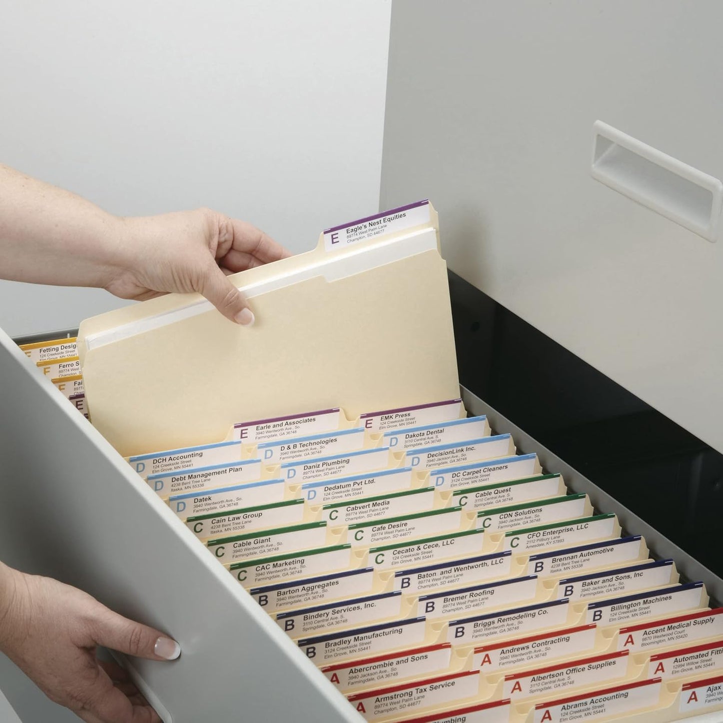 Smead 100% Recycled File Folders - 1/3-Cut Tab, Letter Size, Manila - 100 Count Box