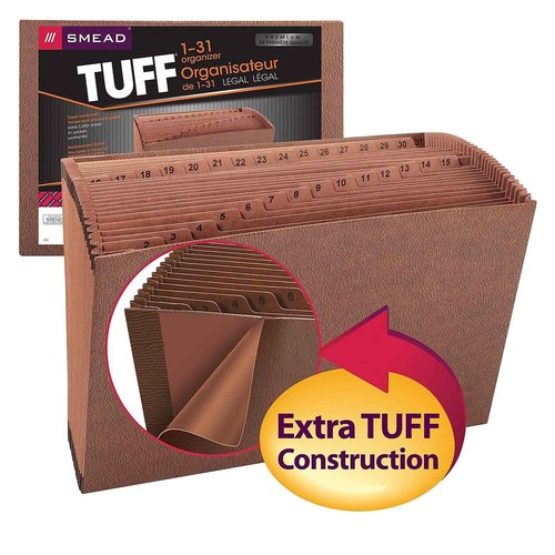Smead TUFF Expanding File, Daily (1-31), 31 Pockets, Legal Size, Redrope-Printed Stock (70469)
