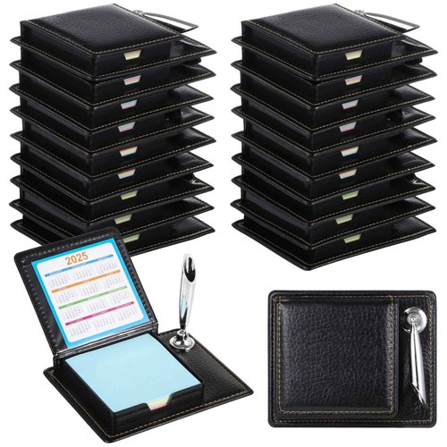 20 PCS Appreciation Gifts Sticky Note Holder, Thank You Gifts Sticky Notes Pen Holder with PU Leather Box, Memo Holder Gifts for Coworker Employees Teacher Nurse（2025-2026）