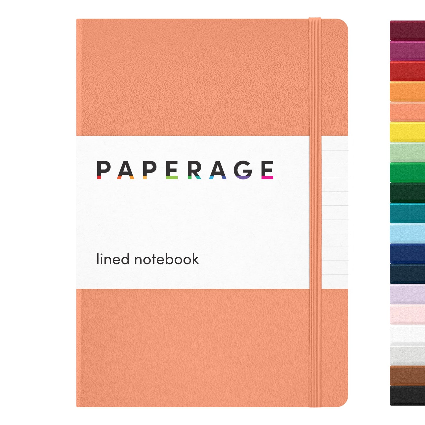 PAPERAGE Lined Journal Notebook, Hardcover Journal for Women & Men, 160 Pages, (5.6 in x 8 in), College Ruled Journaling Notebook for Work, School Supplies & Note Taking, (Coral)