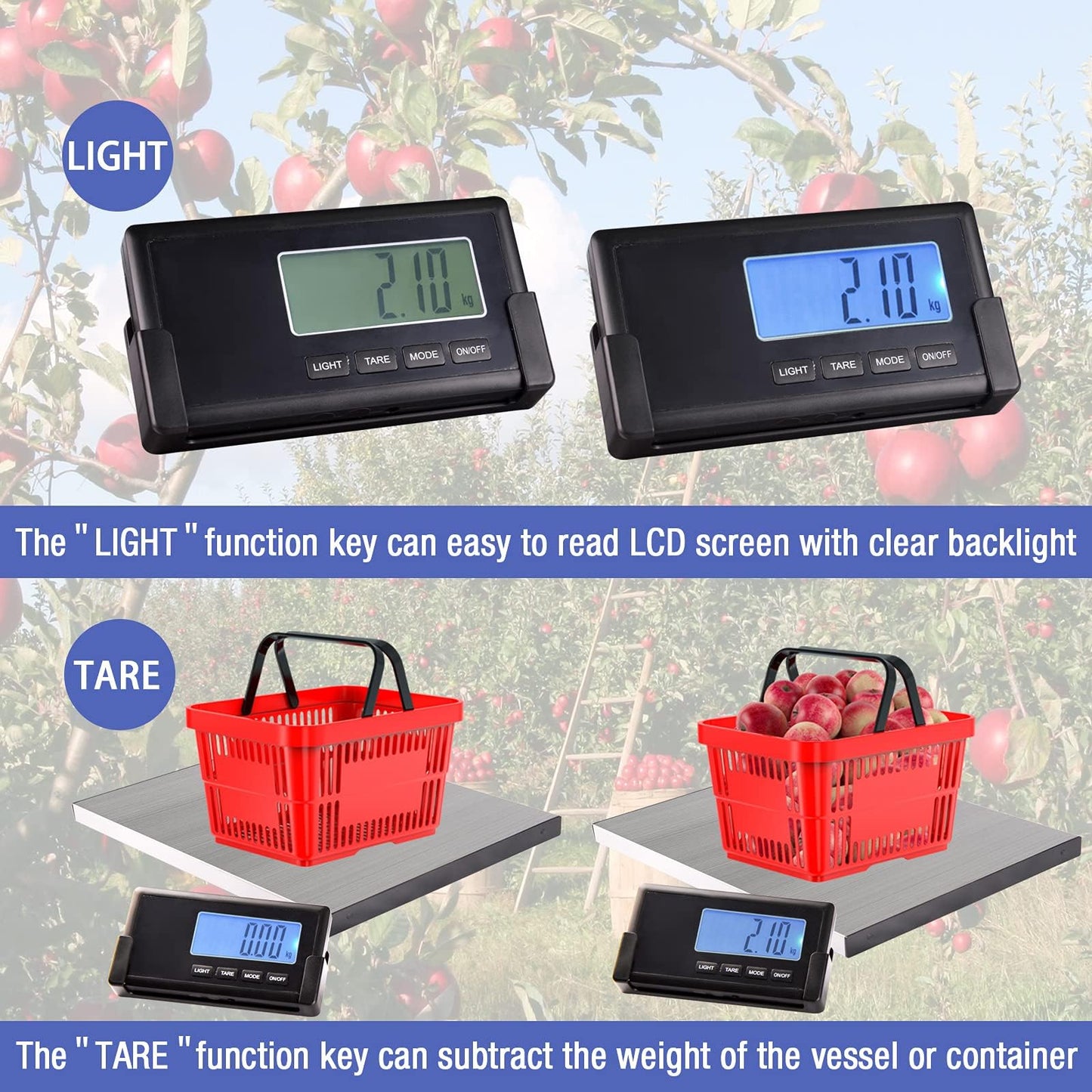 Shipping Postal Scale with Durable Stainless Steel Large Platform, 400lb High Accuracy, Backlit LED Display,Post Office Postal Scale and Luggage Scale, DC Adapter Included(No Coil)