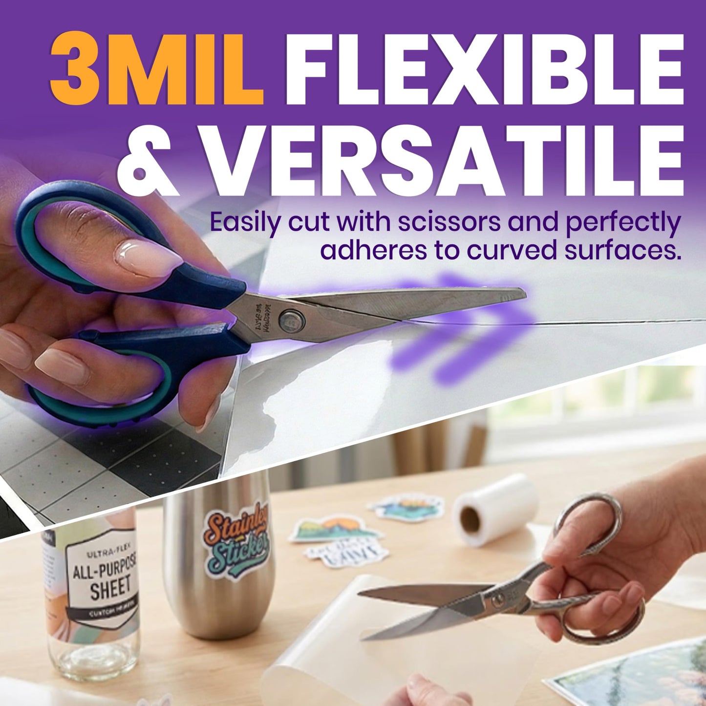 VIOLETTO Self-Adhesive Laminating Sheets, 8.7 x 12.2 in, 3mil, Letter, 100 Pk