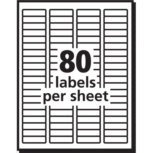 Avery Printable Return Address Labels with Sure Feed, 0.5" x 1.75", White, 8,000 Blank Mailing Labels (05167)