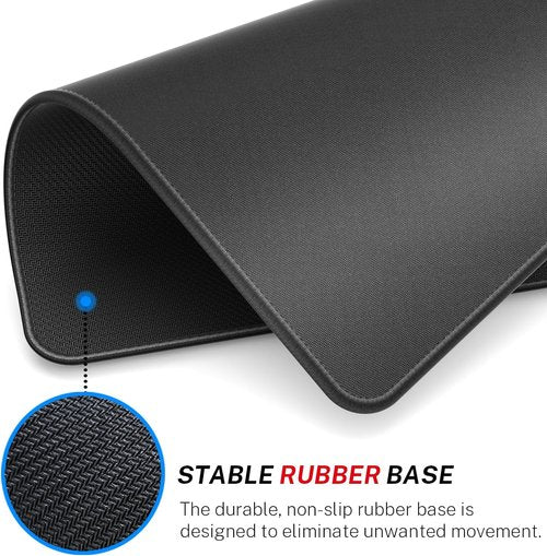 MROCO Mouse Pad 3-Pack - Premium Waterproof Surface & Anti-Fray Edges | Non-Slip Rubber Base, 8.5 x 11 in, Black