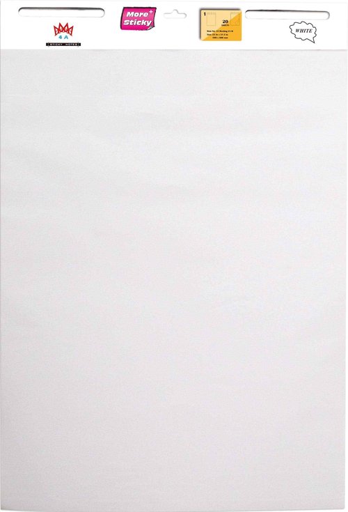 4A 4 Pads Super Sticky Easel Pad, 23 x 31.5 in, White, Large Self Stick Flip Chart Paper Anchor Chart Paper for Office School Supplies, 30 Sheets/Pad, 120 Sheets Total