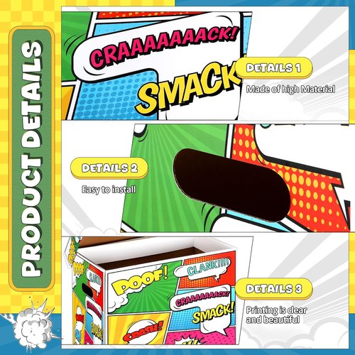Dunzoom 4 Pack Comic Book Storage Box Comic Box with lid 15.9 x 8.1 x 11.4 Inch Book Bin, Holds 150-175 for Home Protector Bin Container Holder Shelf