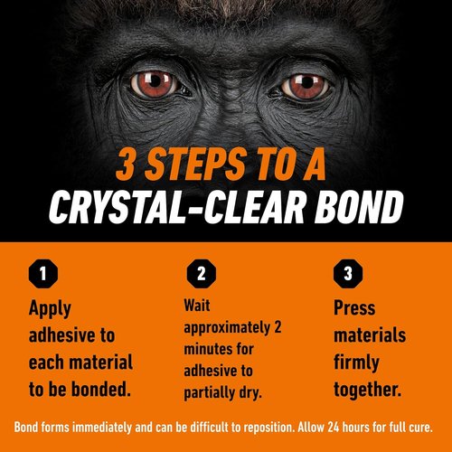 Gorilla Fabric Glue - 100% Waterproof No Sew Solution | Permanent Bond, 2.5fl oz/73ml, Clear (Pack of 3)