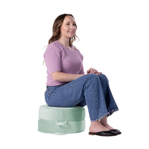 Factory Direct Partners Overstuffed Microfiber, 2-Pack Floor Cushion, Aloe 2 Count