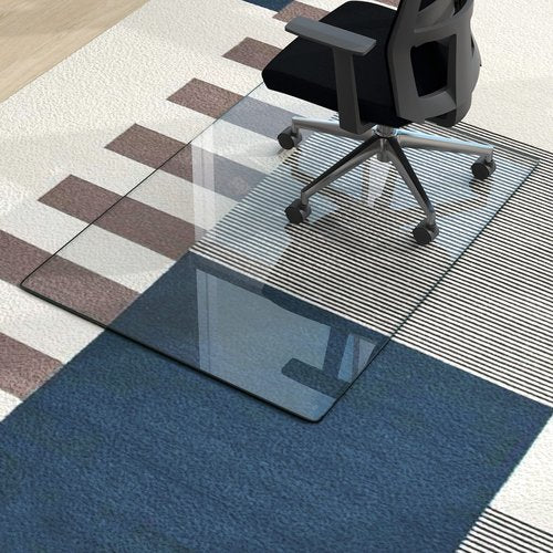 NeuType Glass Chair Mat, Tempered Glass Office Chair Mat for Carpet or Hardwood Floor - Effortless Rolling, Easy to Clean, Best for Your Home or Office Floor, 36" by 48" - 1/5" Thickness, Transparent