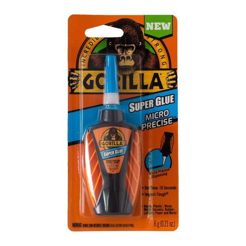 Gorilla Micro Precise Super Glue - 6 Gram Clear Adhesive for Precision Bonding
