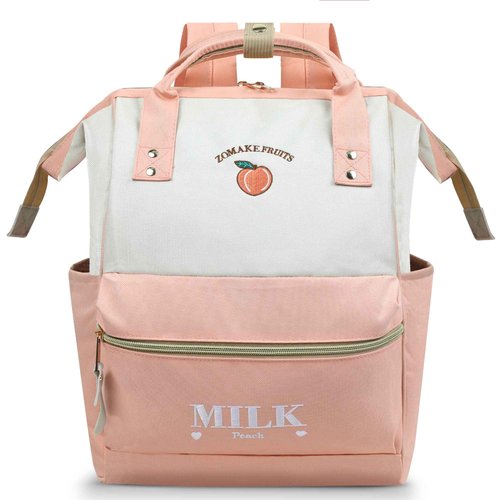 ZOMAKE 15.6 Inch Travel Laptop Backpack for Women Men - Anti Theft Water Resistant Bag Daypack - Computer Bag Business Work Cute Backpacks(Peach)