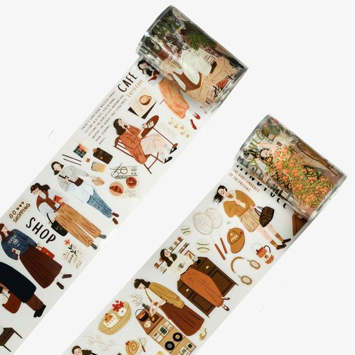 WT Pre-Cut Planner’s Day PET Tape Set, 2 Rolls, Original Designs, Waterproof Decorative Masking Tape for Journals, Planners, Scrapbooking, DIY Paper Projects