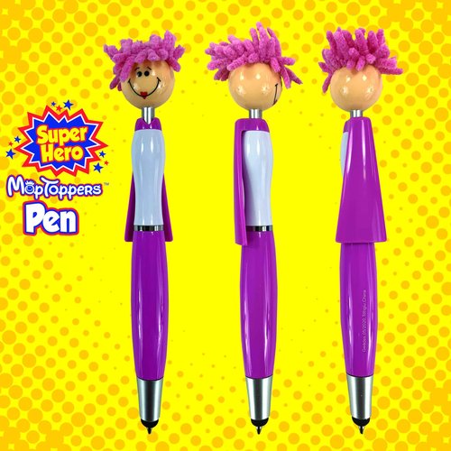 Raymond Geddes Super Hero Stylus & Ballpoint Pen Set With MOP Pencil Toppers (Pack of 18)