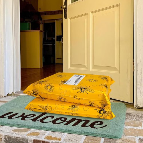 Bees Poly Mailer - Waterproof 10x13 Inch Shipping Bags | 100 Pcs Tear-Resistant Self-Seal Mailing Bags