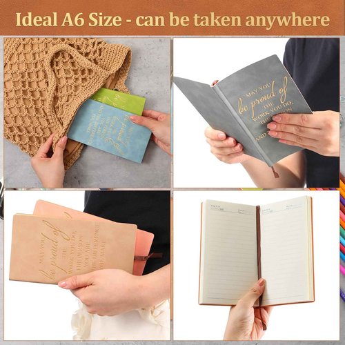 Ctosree 24 Pack Thank You Gifts A6 Leather Journal Bulk May You Be Proud of The Work Sign Appreciation Employee Gifts Notebook Small Notepad Inspirational Gift for Christmas Coworker Office