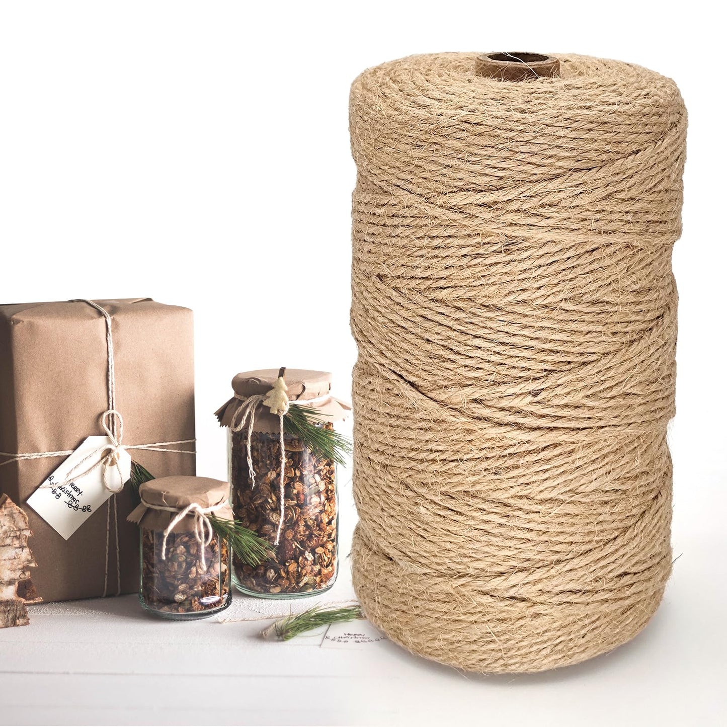 Twine String for Gardening Climbing Plant, 3mm 820FT Jute Rope for Gift Wrapping & Handmade Arts Crafts, Burlap String for Christmas, Hemp Cord for Wedding & Party Decoration