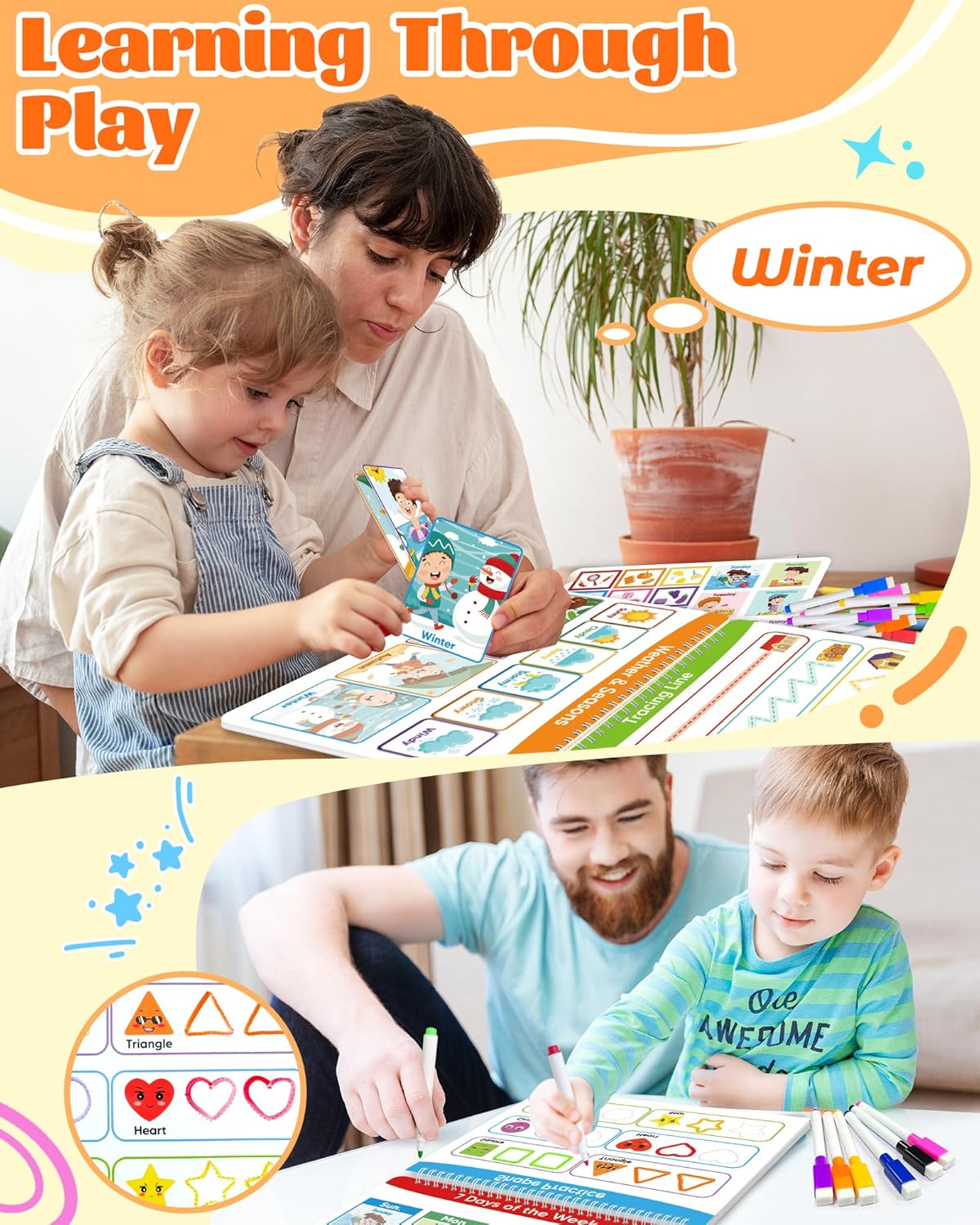 Walenced Busy Book for Toddlers | Montessori Learning Activities & Coloring Fun for Ages 3-5