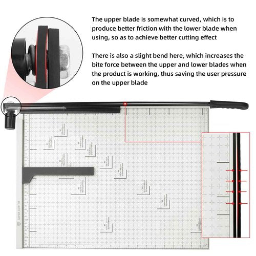 Paper Cutter B3 Stack Paper Trimmer Guillotine Heavy Duty Metal Base, 21" Cutting Length with Guard Rail Safety Blade Lock, 10-Sheet Capacity, Guillotine Paper Slicer Cutter for Office School