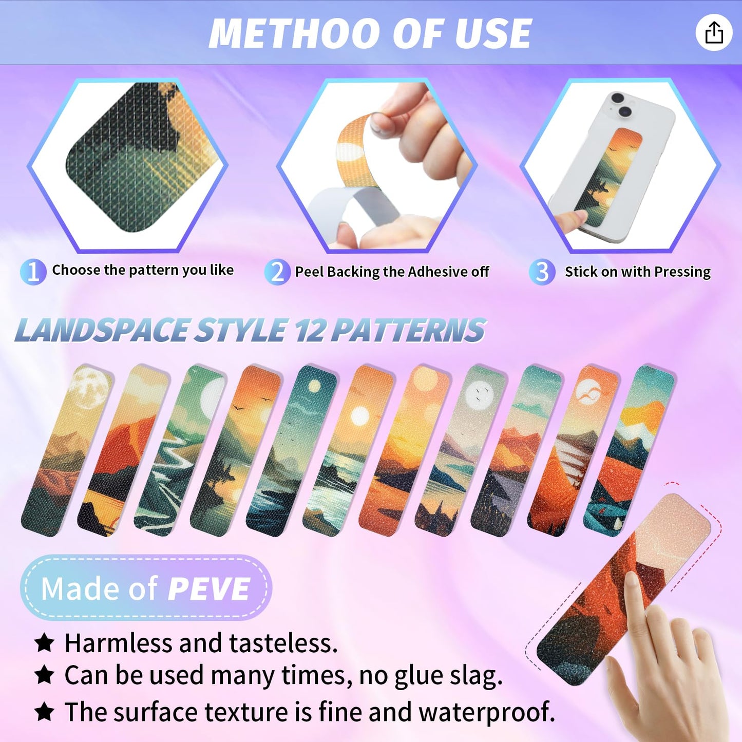 36 Pcs Sensory Stickers with Different Textures – Tactile & Texture Sensory Strips for Teens and Adults –Sensory Stickers, Anxiety Relief Items – Classroom Must Haves & Desk Fidget(Landscape)