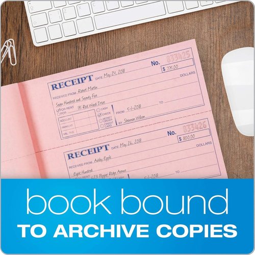 Adams Money and Rent Receipt Book, 3-Part, Carbonless, White/Canary/Pink,7 5/8" x 10 7/8", 100 Sets per Book (TC1182) (12 Pack) (Two 6 Packs)