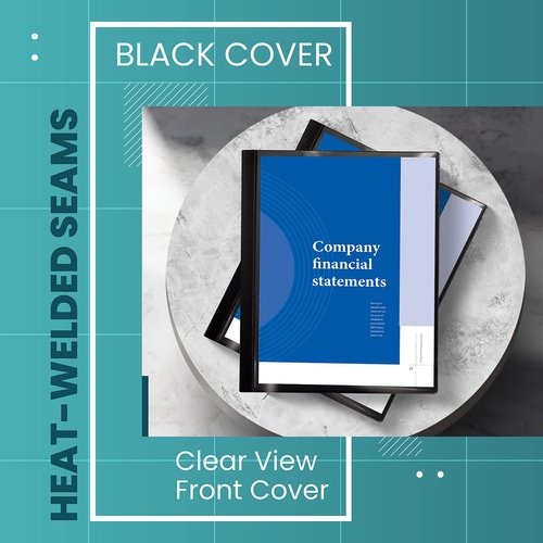 Better Office Products 60 Pocket Bound Black Presentation Book, with Clear View Front Cover, 120 Sheet Protector Pages, 8.5" x 11" Sheets, Art Portfolio, Durable Poly Covers, Letter Size (2 Pack)