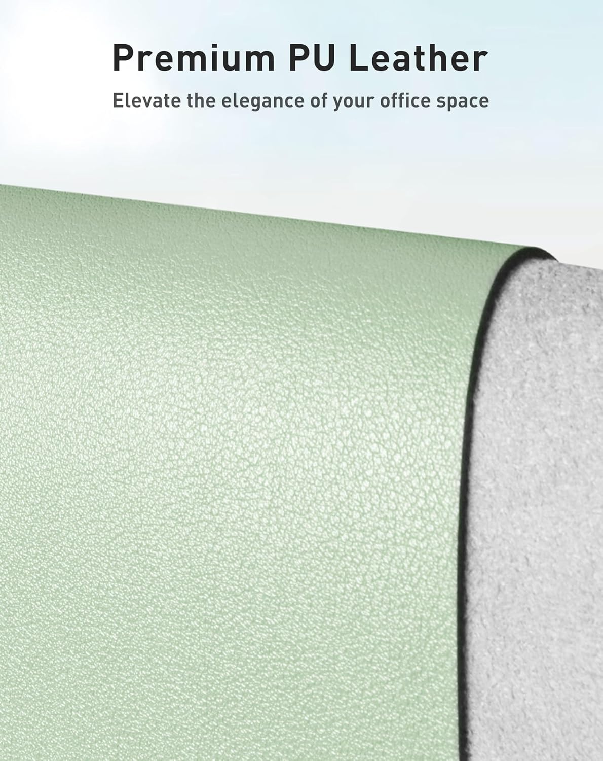 Aothia Faux Leather Desk Mat - Large Non-Slip Mouse Pad | Waterproof Writing Surface (Aqua, 42" x 17")