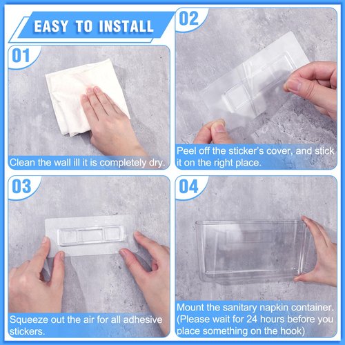 Suzile 6 Pack Wall Mount Organizer Acrylic File Holder Adhesive Cabinet Door Organizer Wall Mounted Storage Box for Office Kitchen Bathroom Bedroom Garage Craft Room Collection(Big)