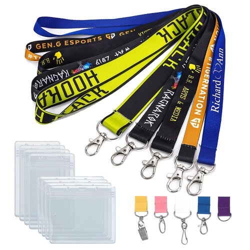 30-5000PCS Personalized Customized Lanyards, Custom Polyester Lanyard with Logo/Photo/Message/ID Badge, Personalized Lanyards for ID Card, Teachers, Companies, Schools, Office