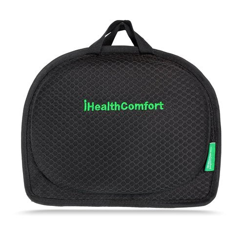 IHEALTHCOMFORT Small Travel Seat Cushion,Gel Memory Foam Seat Cushion,Supportive Butt Pillow,Portable and Foldable for Long Sitting Hours on Stadium Airplane Car Seat