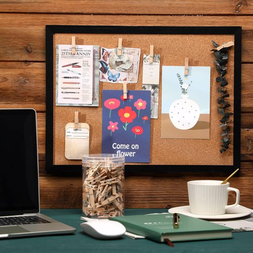 SANNIX 100Pcs Wooden Push Pin Clips with Thumb Tacks for Bulletin Board, Cork Board Decorations, School Office Crafts, Photo Calendar Crafts, Arts Projects, Photo Supplies