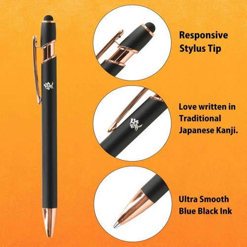 team-demi Plus Stationery Kit Pink (Scissors, stapler, tape, liquid glue, cutter, ruler, tape measure, pin for SIM card replacement) TD-001 30-211 With Original Stylus Ballpoint Touch Pen
