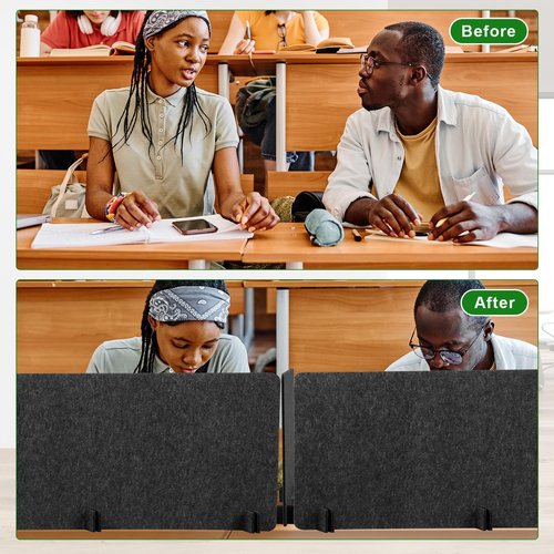 Buryeah 3 Pcs Desk Divider 23.6 x 47.2, 23.6 x 23.6 Stand up Freestanding Cubicle Privacy Divider Reducing Noise Visual Distraction for Office Home School(Deep Gray)