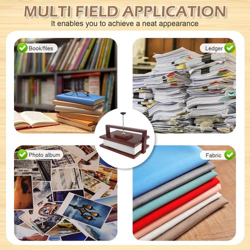 Stranthother 11.6 * 7.9 inch Wood Book Press Binding Kits Flower Pressing Kits Book Lover Gifts Paper Press