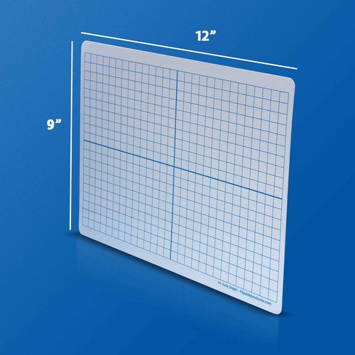 Flipside Products 9" x 12" Two-Sided XY Axis Dry Erase Learning Mat, Flexible, Education Learning, Graph, Economical - 24 Pack