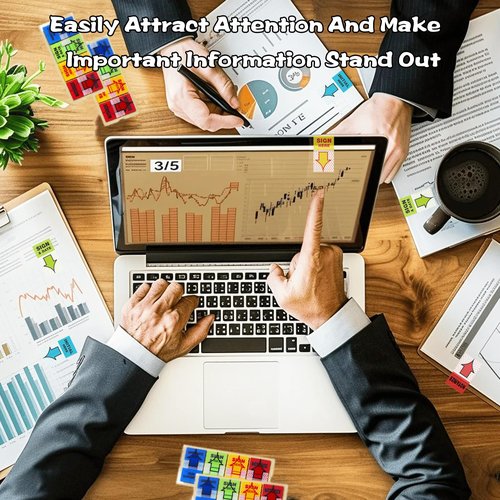 16 Pack 1600 Pieces Sign Here Tabs Sign Here Stickers Sign Here Flags Sign Here Notarize Initial Here Sign and Date for Office School Notebook Annotating Books Notary Books