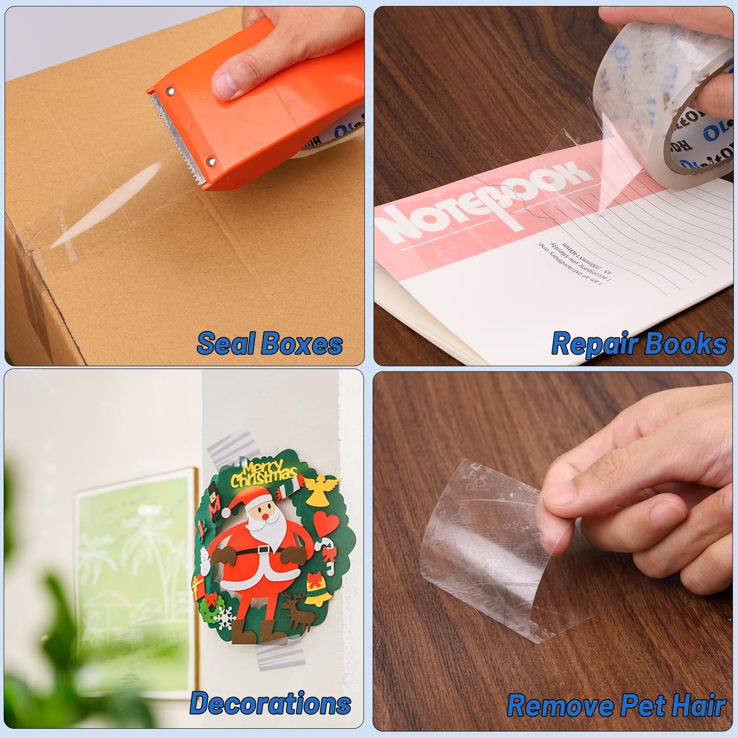 Oleitodh 36 Rolls Clear Packaging Tape with Dispenser, 1.88" X 60 yd Shipping Tape Bulk, Total 2160 Yards, 2.7 mil, 3" Core, Heavy Duty Packing Tape Refills for Moving Boxes, Package, Mailing