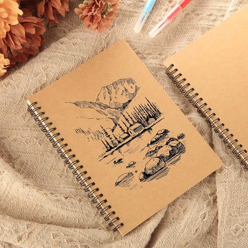 MIVIDE 24 Pack A5 Bulk Spiral Notebooks with Kraft Cover, 8.3 x 5.8 Inch 60 Pages Hardcover Spiral Lined Notebook Journal, Lined Travel Bulk Writing Paper Notebook for School Business Office Supplies