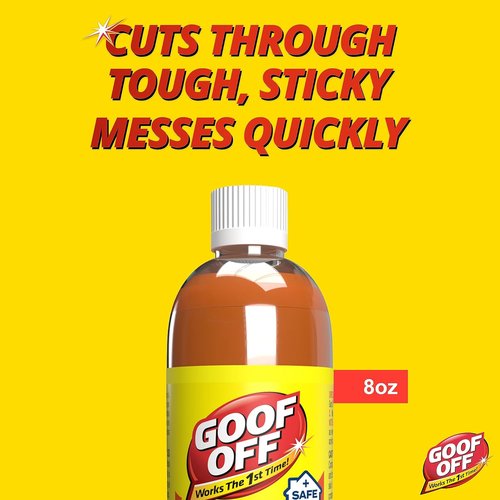 Goof Off Adhesive Gunk Remover - 8 Fl. Oz. | Effectively Removes Stickers, Glue, and Tape Residue