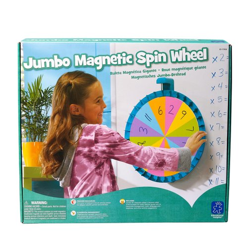 Educational Insights Jumbo Magnetic Spin Wheel - Customizable Magnetic Spinner for Classroom Games and Learning Activities, Fun Teacher & Classroom Supplies, Large Spinning Wheel for Dry Erase Board