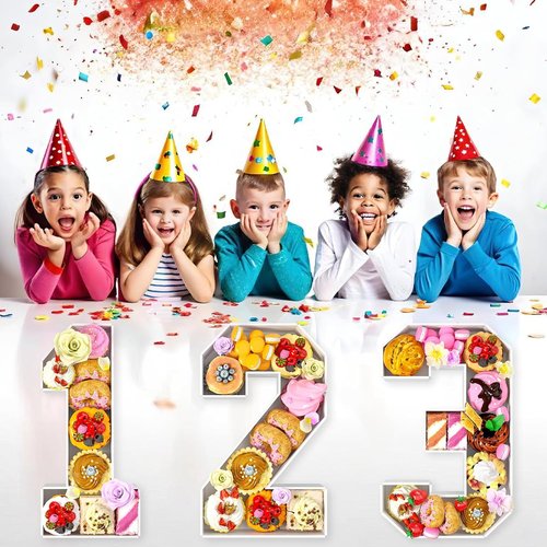 Paready 13.78" Fillable Cardboard Number 1 - Charcuterie Foam Board for 1st Birthday & Anniversary Decor