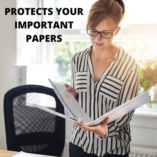 3 Ring Binder, Professional Angle D Ring 4 Inch, Presentation Folder for Standard Pages 8.5 x 11 with Pockets, Crystal Clear View White (4 Pack)