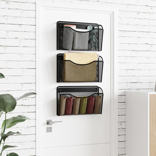 MINDEPOT Wall File Organizer,Hanging Wall Mounted File Folder Binder Holder Mail Organizer for Office,Home and School Supplies